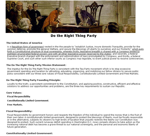 http://www.dotherightthingparty.com